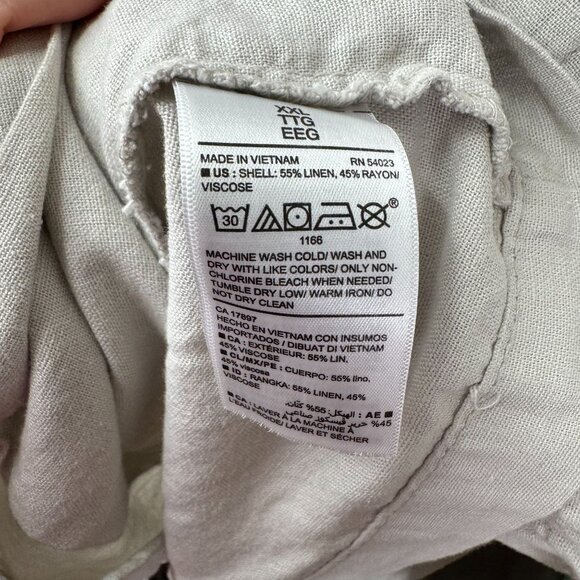 Old Navy Linen Blend Utility Jacket Womens Size XXL Full Zip Drawstring Chore - Picture 5 of 7